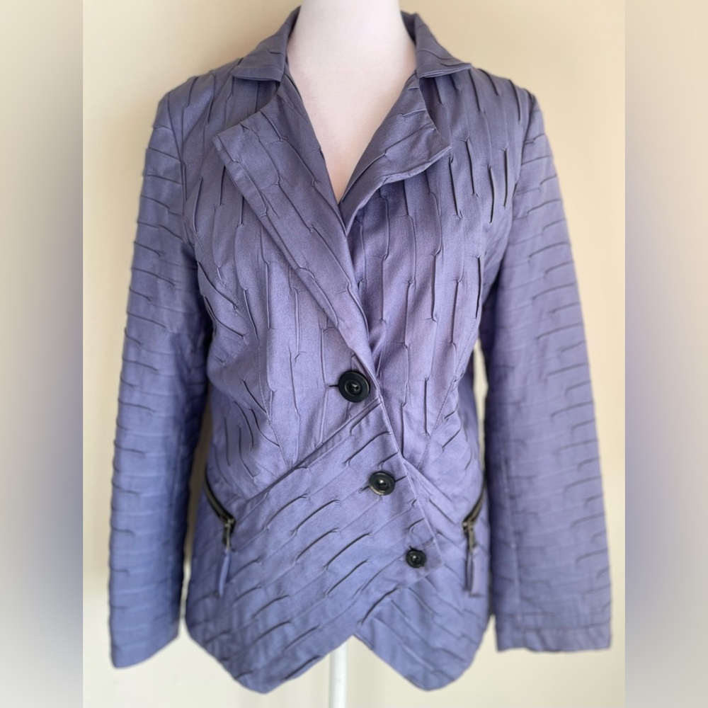 VINTAGE 1990s FLAIR DOUBLE BREASTED BLAZER JACKET, PERIWINKLE L/XL